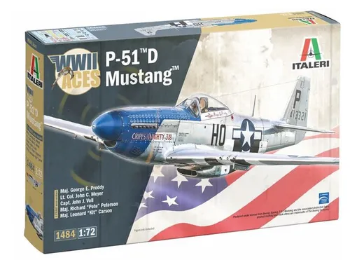 ITALERI, P-51D MUSTANG Aces Kampfjet zum Zusammenbauen und Lackieren, 1/72, I...