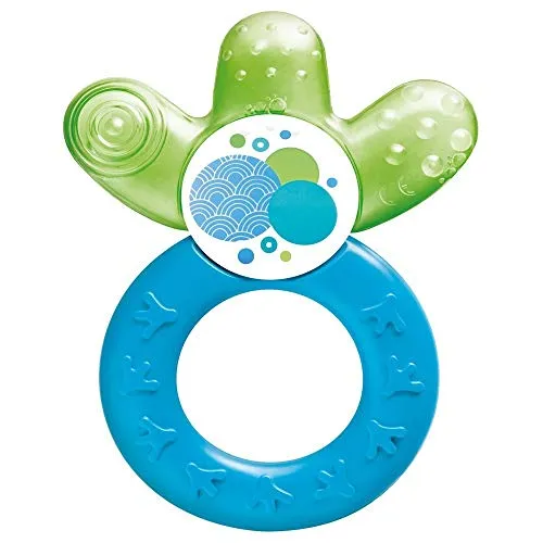 MAM Kühlbeißring 4+ Monate - Beißring zum Beißen mit kühlender und beruhigender Wirkung - Erreicht die Hinterzähne - Zufällige Farbauswahl