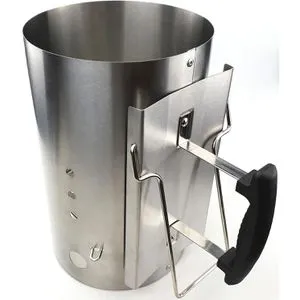 Grillfürst Edelstahl Anzündkamin - 30,5 x 19cm - Grillanzünder mit starkem Kaminzugeffekt für schnelles Glühen von Kohle in unter 20 Minuten. Sicher mit Hitzeschild und praktischem Bügel für einfache Handhabung.