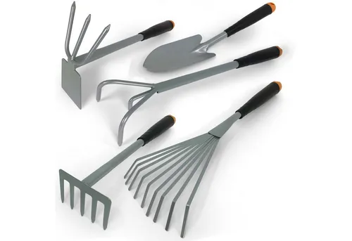 Gravidus Gartenpflege-Set 5-tlg. Gartenwerkzeug Set Harke Hacke Kralle Stahl