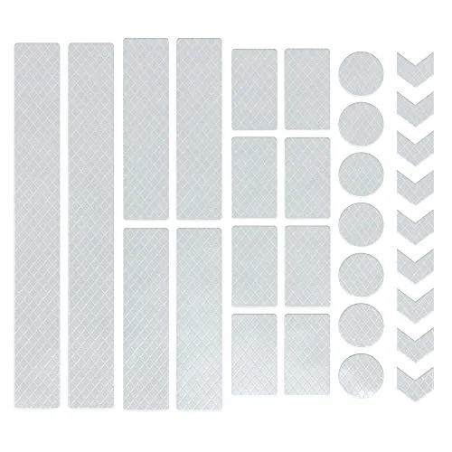 EAZY CASE 30 x Leuchtaufkleber, Reflektierende Aufkleber, Reflektor Band, Sicherheit im Dunkeln, wasserfest, selbstklebend für Fahrrad, Kinderwagen, Schulranzen, Rucksack, Kleidung