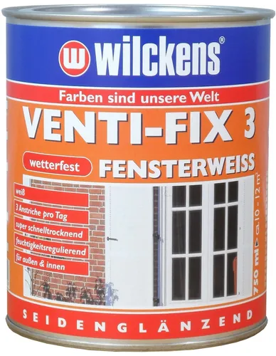 Wilckens 0,75l Venti-Fix 3 Fensterweiss Fensterlack weiss wetterfest Türlack