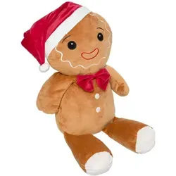 Weihnachtliches Plüschtier Lebkuchenmann, 60 cm - Großer, weicher Lebkuchenmann aus hochwertigem Polyester – ideal für festliche Dekoration und schafft eine gemütliche Atmosphäre in jedem Raum.