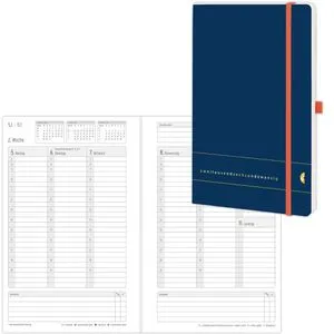 Chronoplan Buchkalender 50486, Ocean Blue, 2026, A5, Wochenplaner, 1 Woche = 2 Seiten