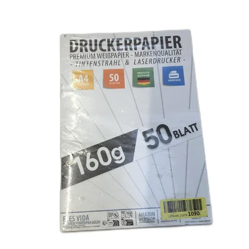 Premium Papier Druckerpapier Bürobedarf A4 160g weiß 50 Blatt Hochwertig