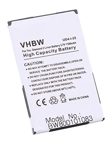 vhbw Akku kompatibel mit T-Mobile MDA Compact 5, Compact V Handy Smartphone Telefon (1100 mAh, 3,7 V, Li-Ion)