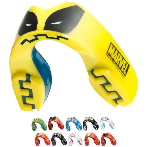 Marvel Wolverine Sport Zahnschutz Erwachsene und Kinder Sport Mundschutz Für alle Vollkontakt-Sportarten einschließlich Rugby, MMA, Kampfsport, Kickboxen, Judo, Hockey & Boxe