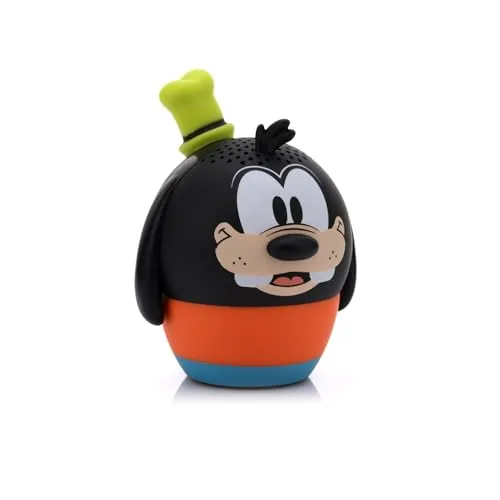 Bitty Boomers Disney: Goofy Mini Bluetooth Lautsprecher - Tragbarer Bluetooth-Lautsprecher mit 5 cm Höhe, ideal für unterwegs. Genießen Sie über 4 Stunden Musik mit einer einzigen Ladung und verbinden Sie 2 Lautsprecher für echtes Stereo.