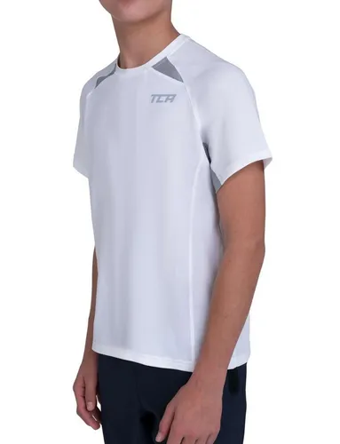 TCA Quickdry Jungen T-Shirt für Fußball, Sport, Training - Jungen Fußballtrikot für Kinder, Jungen T-Shirts - Weiss, 10-12 Jahre