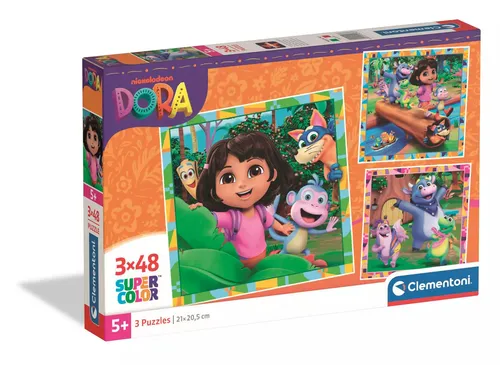 Puzzle 3x48 Super kolor Dora 25078 Clementoni 8005125250783