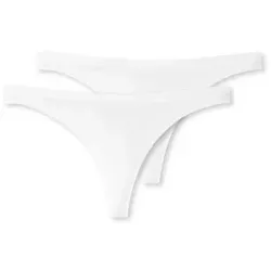 Schiesser 2P 95-5 Organic Cotton Thongs Weiß Ökologische Baumwolle Large Damen