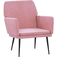 vidaXL Rosa Sessel aus Samt 62x79x79 cm - Entspanne stilvoll in diesem bequemen Sessel aus weichem Samt! Mit gepolsterter Rückenlehne und stabiler Metallkonstruktion bietet er höchsten Komfort für erholsame Momente.