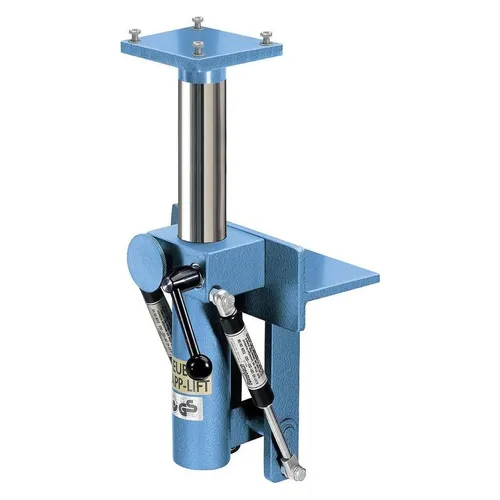 Heuer Klapp-Lift 120 cm - Höhenverstellbar & Drehbar - Schraubstock mit 175 mm Höhenverstellung und 360° Drehbarkeit, ideal für ergonomisches Arbeiten und zur Vermeidung von Haltungsschäden. Mit klappbarem Design für optimale Raumnutzung.