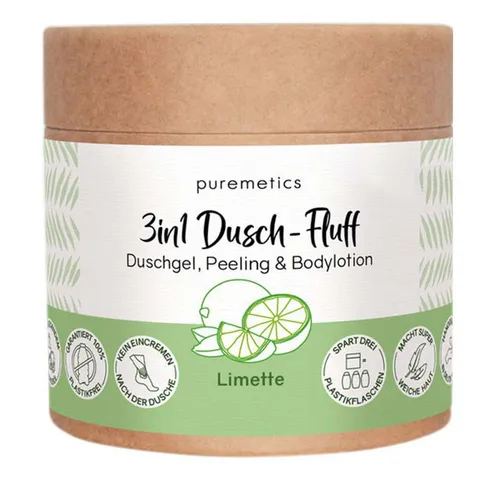 puremetics Körperpeeling 3in1 Dusch-Fluff - Limette 250g