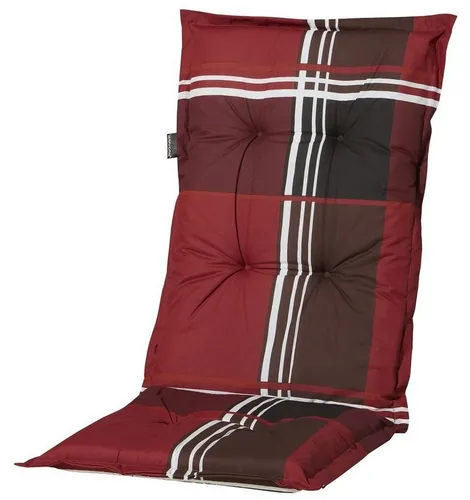 Madison Hochlehnerauflage A 023 Gartenstuhl Auflagen Kissen Polster für Hochlehner rot kariert, (1 St., 1 Auflage), UV-beständig für Hochlehner-Stühle