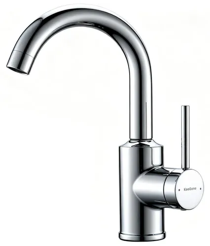 KeeGone Wasserhahn Bad Einhandmischer Hochdrehbar Silberchrom