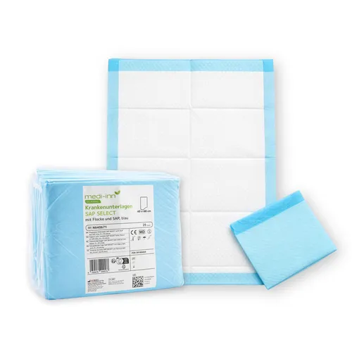Medi-Inn Krankenunterlagen SAP SELECT 40 x 60 cm – 200 Stück im Vorrat - Praktische Einweg-Unterlagen für zuverlässigen Flächenschutz im Alltag oder in der Pflege. Mit effektivem Saugkern und rutschhemmender Unterseite – ideal für häufigen Wechsel und vielseitige Anwendungen.