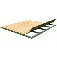 Karibu Fußboden für Sockelmaß 1,81 m x 2,68 m - Gartenhaus-Zubehör, robuster Fußboden aus 16 mm Fichte-Massivholz mit Nut und Feder, ideal für eine langlebige und stabile Unterkonstruktion.
