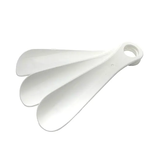 TelMo 3er Schuhlöffel Set, Schuhanzieher aus Kunststoff, ca.18cm, aus Deutschland (Weiß)