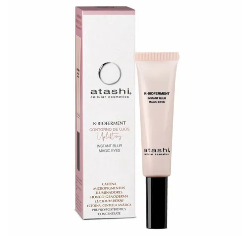 Atashi K-Bioferment Instant Blur Augencreme - Make-Up Basis mit Uplifting-Effekt: Reduziert Schwellungen und Augenringe, strafft das obere Augenlid und sorgt für einen frischen, strahlenden Blick dank aufhellenden Pigmenten.