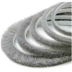 DQ-PP Türbodendichtung DQ-PP Bürstendichtung GRAU, 5m, 6,9mm x 6-22mm, Winddicht, Türbürste, L: 2,2 cm, Dichtungsbürste für Türen selbstklebend, Insektenschutz, Bürstenleiste 2,2 cm
