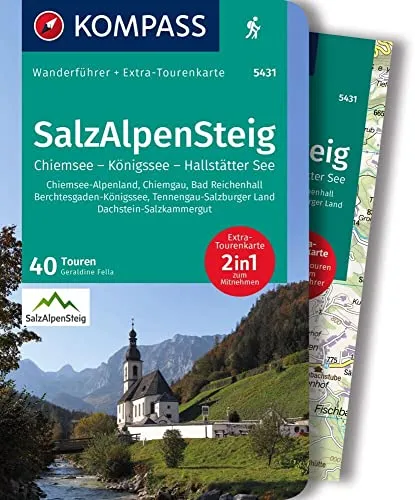 KOMPASS Wanderführer SalzAlpenSteig, Chiemsee, Königssee, Hallstätter See, 40 Touren mit Extra-Tourenkarte: GPS-Daten zum Download
