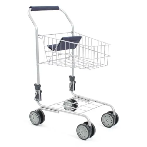 Bayer Chic 2000 Einkaufswagen mit Puppensitz - Metall-Einkaufswagen mit integriertem Puppensitz, ideal für den Kaufladen. Schieberhöhe 58 cm, perfekt für Puppen bis 46 cm. Maße: 41 x 30 x 58 cm, Gewicht: 1,3 kg.