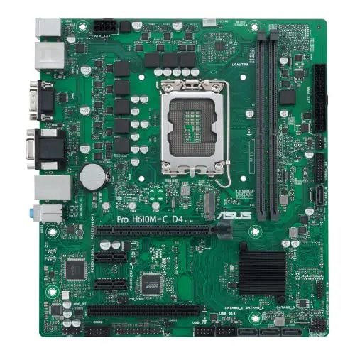 ASUS Pro H610M-C D4-CSM - mATX Business Mainboard für Intel LGA 1700, stabile Unternehmensperformance mit integrierter IT-Managementsoftware und verbesserter Systemsicherheit