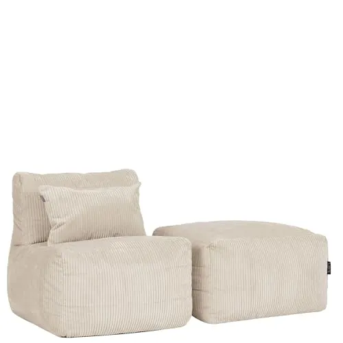 Icon Noa Modular Sitzsack und Hocker in Grau - Gestalte deinen Komfort individuell mit diesem modularen Sitzsack-Sofaset. Ideal für Wohnzimmer oder Ruhebereiche, bietet es flexible Anordnungsmöglichkeiten und angenehme Unterstützung für entspannte Momente.