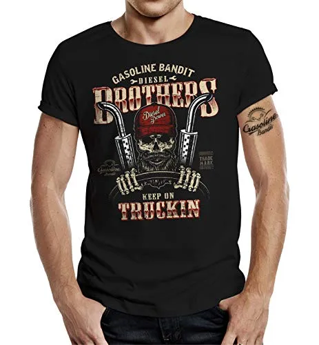 Trucker Racer T-Shirt: Diesel-Power Keep on Trucking XL
