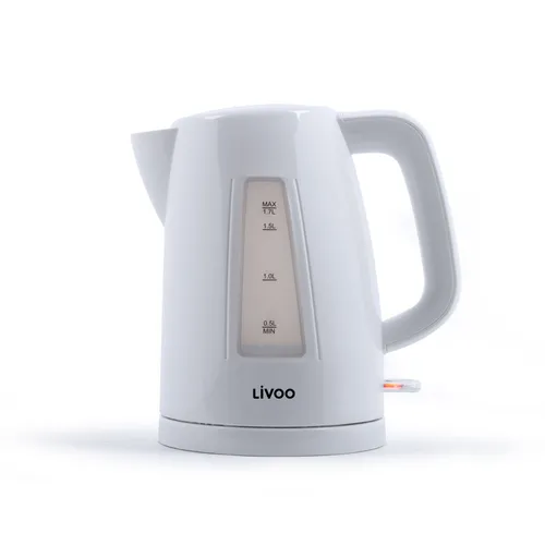 Livoo ‎DOD184W Wasserkocher Weiß für 1,7 Liter Wasser kochen 2200W Boiler Kettle