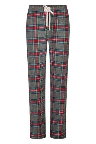 Happy Shorts Damen Flanell Schlafanzughose Homewear X-Mas Grau Kariert, Farbe:grau, Grösse:XL