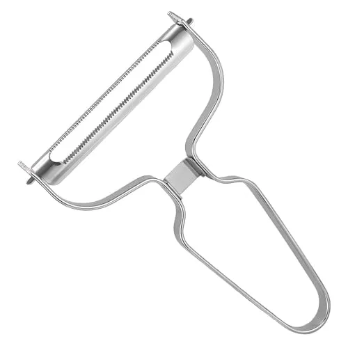 Edelstahl Sparschäler Kartoffelschäler Extra Breit 14 x 9,3 x 1 cm | Für Gemüse und Obst Multifunktionaler Schäler auch als Krauthobel nutzbar – ergonomisch & rutschfest