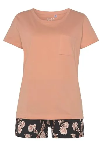 Lascana Damen Shorty mit Allover Print, 100% Baumwolle für ein leichtes und atmungsaktives Tragegefühl in der Nacht, so dass Sie auch in warmen Nächten bequem und stilvoll bleiben