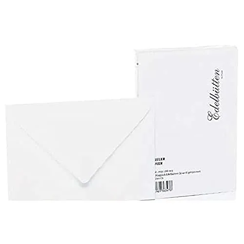 Rössler edel Briefumschläge ohne Fenster | Edelbütten Kuvert | 20 Stück Briefumschläge C6 | Briefpapier edel | Briefumschläge Hochzeit | Farbe: Weiß