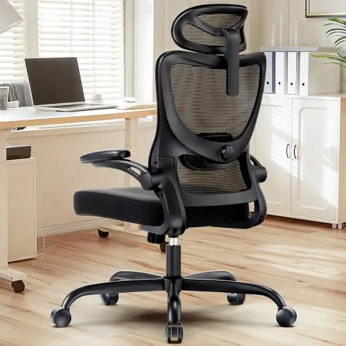 HUANUO Ergonomischer Bürostuhl, Ergonomisch Schreibtischstuhl mit Verstellbarer Lendenwirbel- und Kopfstütze, komfortabler Gaming Stuhl mit 3D-Armlehnen, Homeoffice-Büro Stuhl, maximale Last 136kg