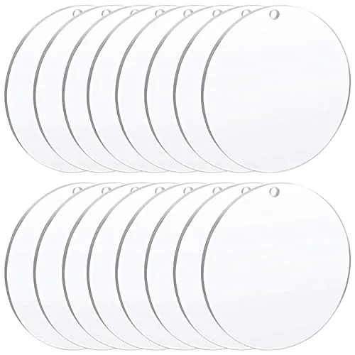 Gsrhzd 16 STÜCKE Runde platte acryl, Klare Acrylplatte, Acryl-Rohlinge für Bilderrahmen, Paletten, Ausstellungsständer, Kuchenständer, Untersetzer usw