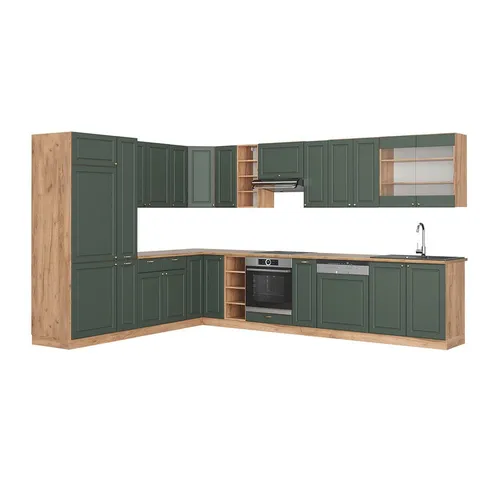 Vicco Eckküche Fame-Line Landhaus Eiche Grün Gold in grün von Vicco