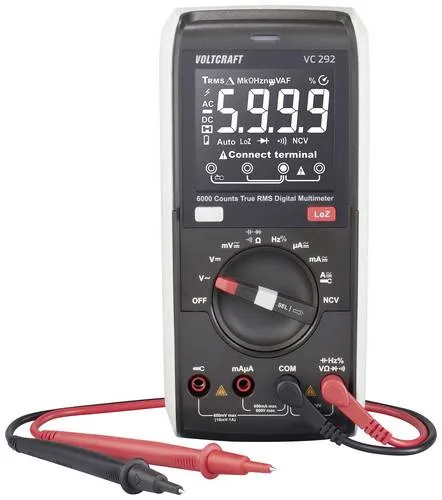 VOLTCRAFT VC292 Hand-Multimeter digital CAT III 600 V - Multimeter mit 6000 Counts, ideal für präzise Messungen bis 600 V, inklusive Taschenlampenfunktion und Displaybeleuchtung für einfaches Arbeiten bei schwachem Licht.