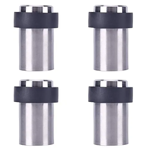 Türstopper aus Edelstahl für Bodenmontage (Zum Schrauben/Bohren) Edelstahl-Design Tür Stopper Puffer ø32mm, 60mm Hoch 4 x
