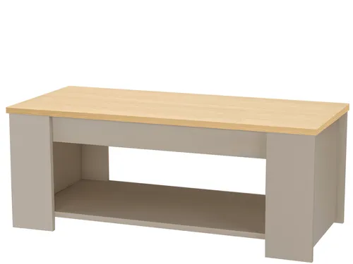 Mid.you Couchtisch Emerald – Creme & Eiche