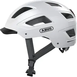 ABUS HYBAN 2.0 Fahrradhelm, Weiß (Polar White), L - Fahrradhelme: Unisex Stadthelm mit ABS-Hartschale, LED-Rücklicht für 180° Sichtbarkeit und optimaler Belüftung durch 5 Luftein- und 8 Luftauslässe. Ideal für Sicherheit und Stil beim Radfahren.