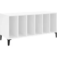 vidaXL Plattenschrank Weiß 100x38x48 cm Holzwerkstoff - Bürostühle: Praktischer Plattenschrank aus langlebigem Holzwerkstoff mit viel Stauraum für Schallplatten und stabiler Oberplatte für Plattenspieler.