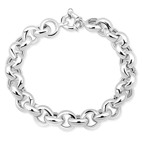 Damen Erbsarmband 11 mm aus 925 Sterling Silber - Elegantes Erbsarmband für Damen, 11 mm breit und 19 cm lang, aus hochwertigem 925 Sterling Silber, ideal für jeden Anlass und als Geschenk geeignet.