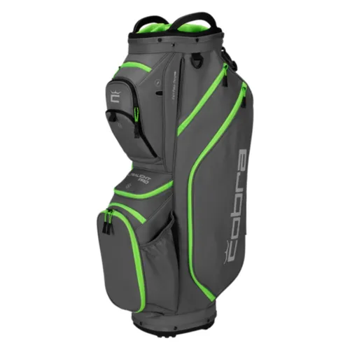 Cobra Ultralight Pro Cart Bag - Quiet Shade-Green Gecko gray - Die Cobra Ultralight Pro Cart Bag bietet durchdachte Aufbewahrung für Schläger und Zubehör. Ideal für Golfer, die Komfort und Organisation auf dem Platz schätzen.