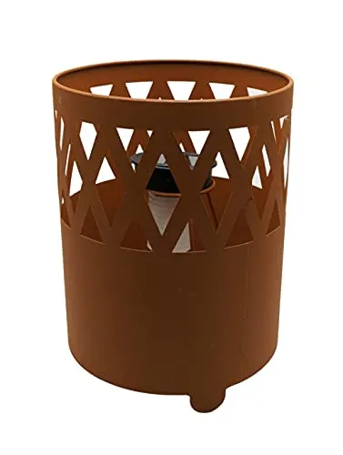 Solar Feuerkorb in Rost Optik und Flammen Effekt - ca. 25 x 19 cm - Feuerstelle mit LED - Garten Solarleuchte warmweiß