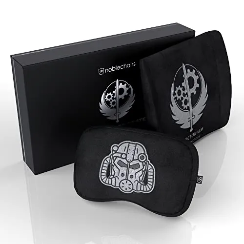 noblechairs Memory Foam Kissen-Set Fallout Brotherhood of Steel Special Edition, Kissen für Gaming Stühle, Ergonomisch Kissenstuhl, Stuhl Kissen mit Lendenwirbelstütze