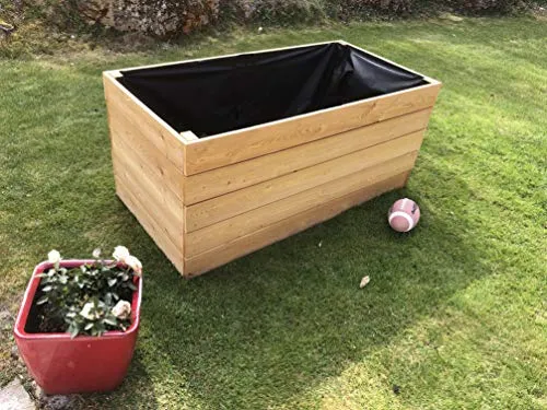 Gartenwelt Riegelsberger Elegantes Hochbeet Kräuterbeet Pflanzbeet Lärche Gemüsebeet 115x80cm Höhe 71 cm aus Lärchenholz 27mm glatt