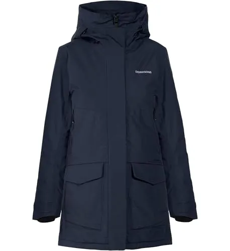 Didriksons Damen Winterjacke Frida Parka 7 - Dunkelblau, Größe 46 - Funktionsjacke mit verstellbarem Saum und 2-Wege-Reißverschluss für optimalen Komfort und Schutz gegen Kälte.