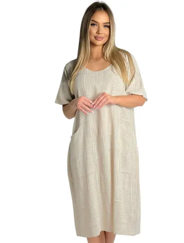 Mississhop Sommerkleid Baumwollkleid 100 % Baumwolle - Gemusterte Kleider, luftiger Ballon-Schnitt für feminine Ausstrahlung, ideal für warme Tage am Strand oder im Alltag, mit praktischen Taschen und aus 100% Baumwolle.